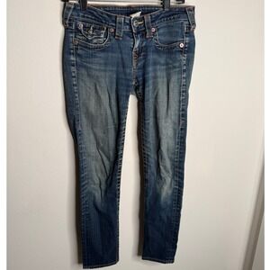 True Religion Women's 27 Blue Wash Julie Skinny Denim Jeans Retro Casual Edgy